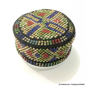 Multi Color Round Full Sindhi Nagina /  Zircon Cap or Topi MKC-570